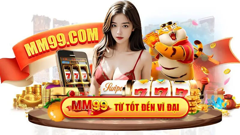 Banner quảng cáo chuyên nghiệp của thương hiệu cá cược uy tín MM99 với thiết kế sang trọng và hiện đại